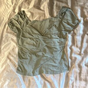 Blush Sage Ruched Blouse